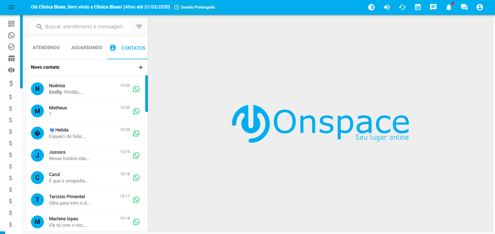 Tela do OnSpace CRM de WhatsApp
