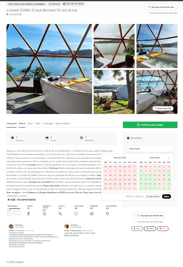 Sistema de reservas com checkout integrado